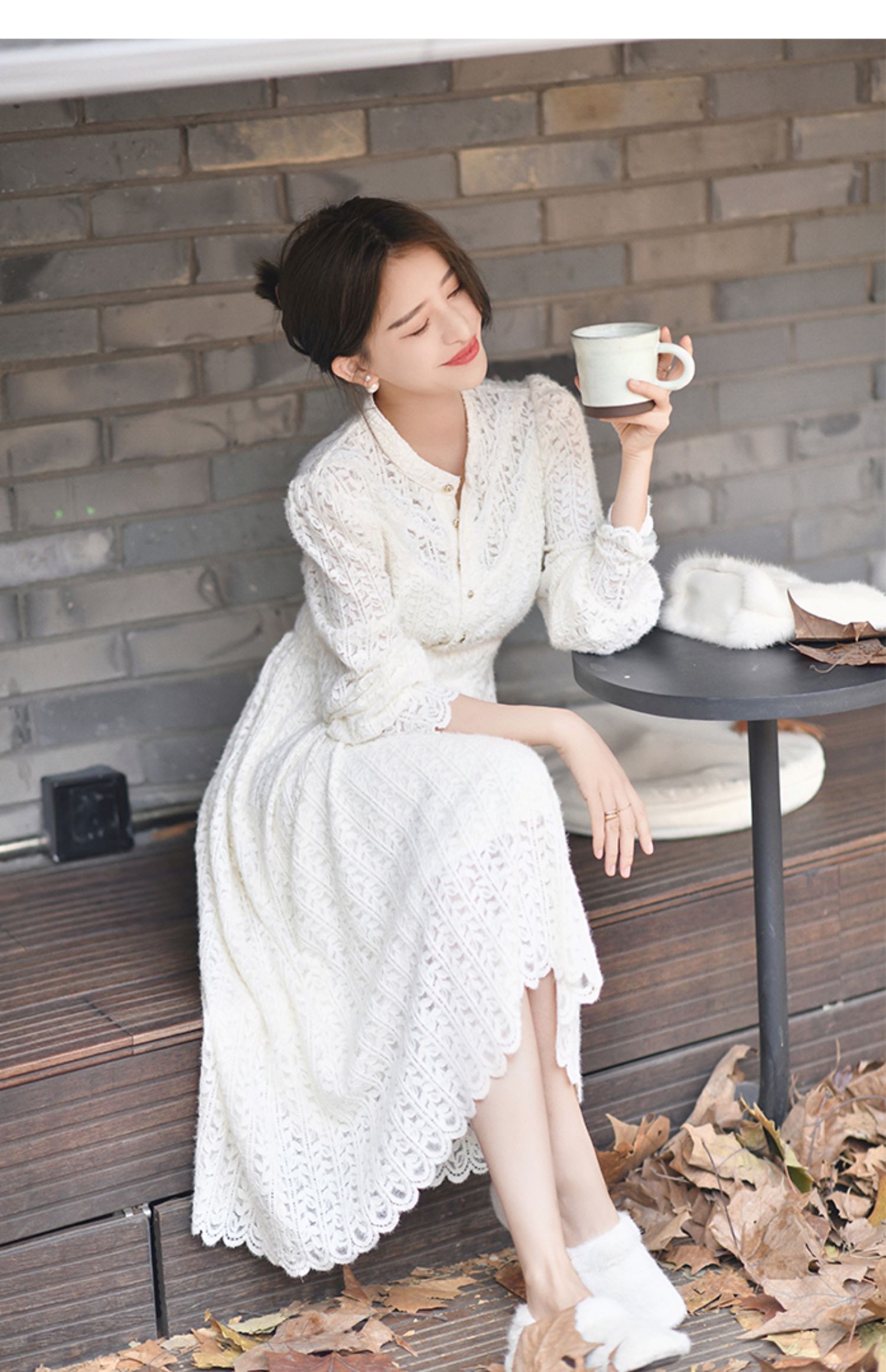 レースワンピース 結婚式 シャツワンピ レースカーディガン 2WAY ロング きれいめ 大人可愛い パーティードレス 春服 レディース-151
