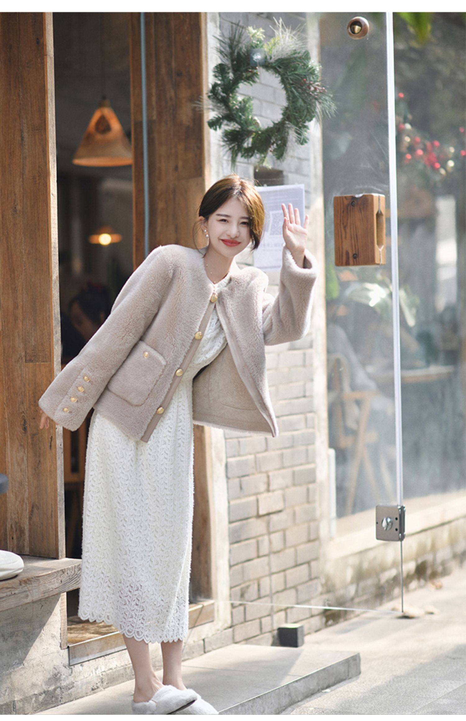 レースワンピース 結婚式 シャツワンピ レースカーディガン 2WAY ロング きれいめ 大人可愛い パーティードレス 春服 レディース-151